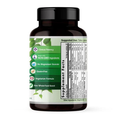 EMERALD LABS Prenatal 1-Daily Multi – Gentle Iron, Methylated Folate, Whole-Food Blend | Soy-Free, Gluten-Free | 60 Veg Capsules