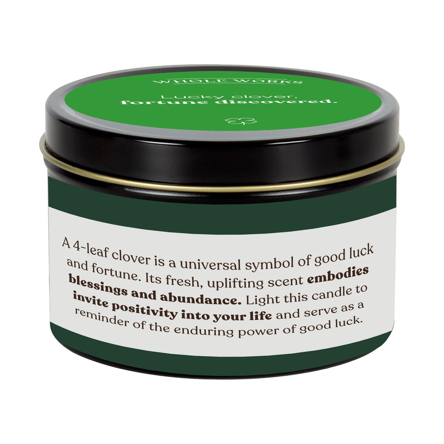 Whole Works Premium Candle for Energy Cleansing – Good Luck Clover, 6oz
