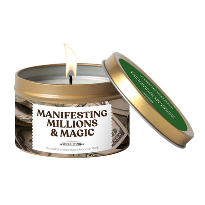 Whole Works Premium Candle for Energy Cleansing – 6oz Money Sage Soy Wax, Cotton Wick