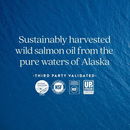 New Chapter Wholemega Fish Oil – 2000mg per Serving, Wild Alaskan Salmon Oil + Vitamin D3, 60 Softgels