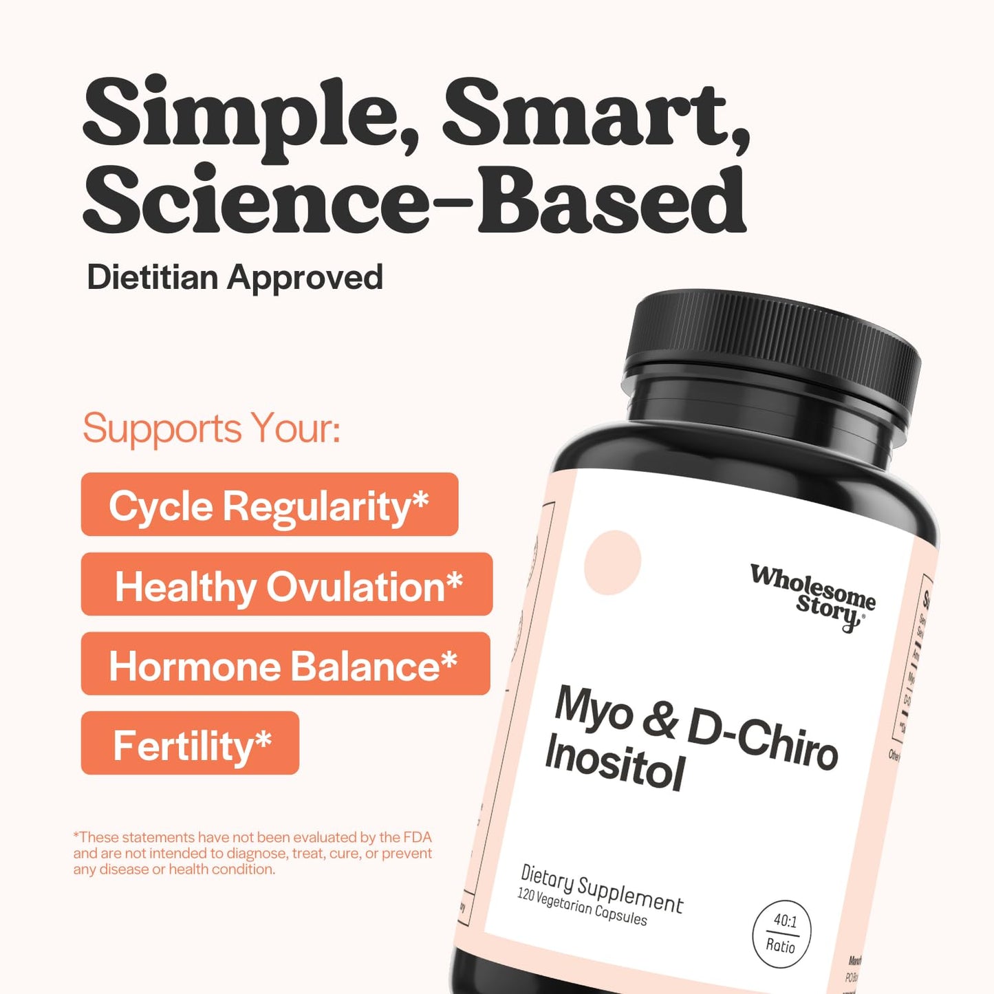 Wholesome Story Myo-Inositol & D-Chiro Inositol for Women | Fertility & Hormonal Balance