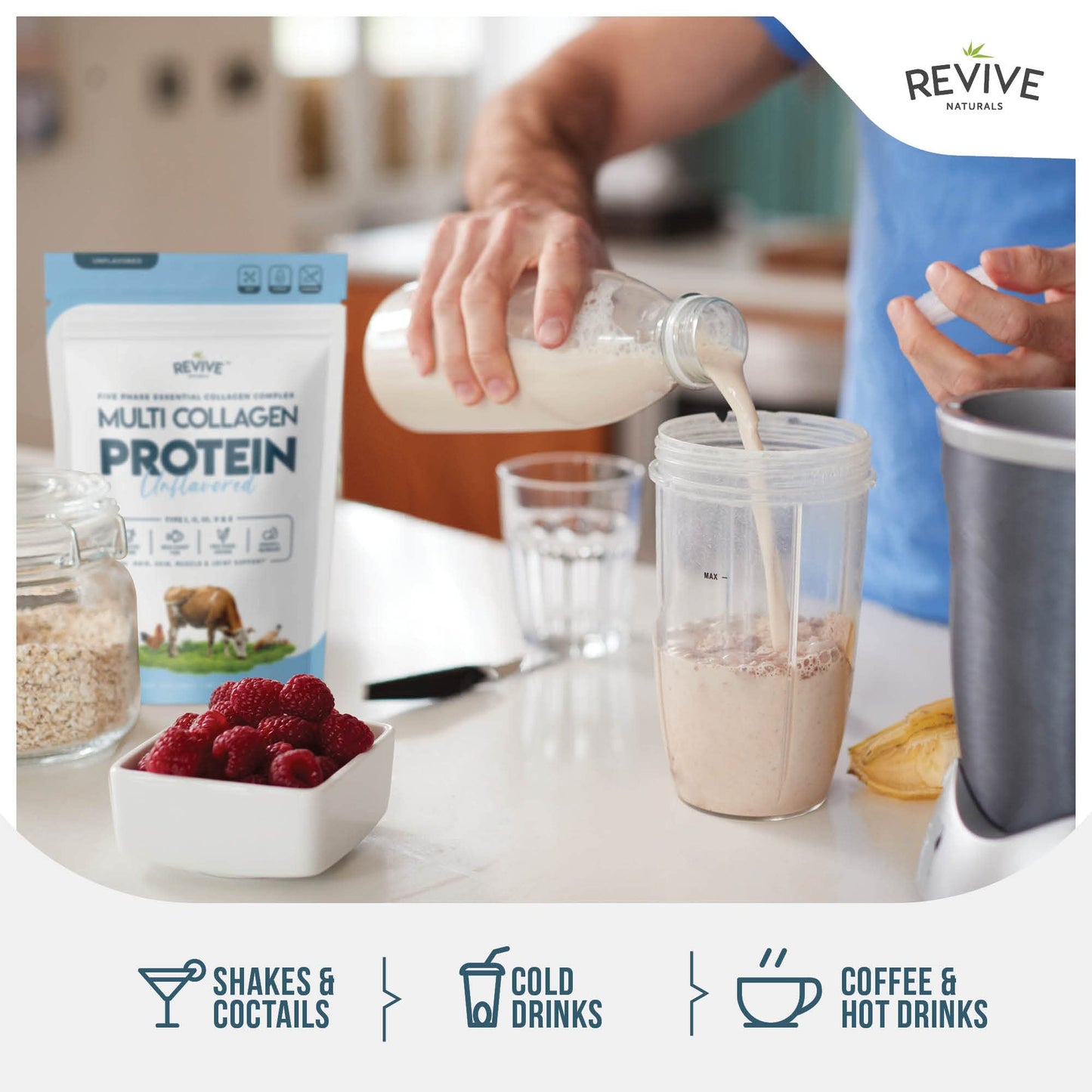 Multi Collagen Protein Powder (16oz) - Five Types I-X | Grass-Fed Bovine, Marine, Chicken & Eggshell