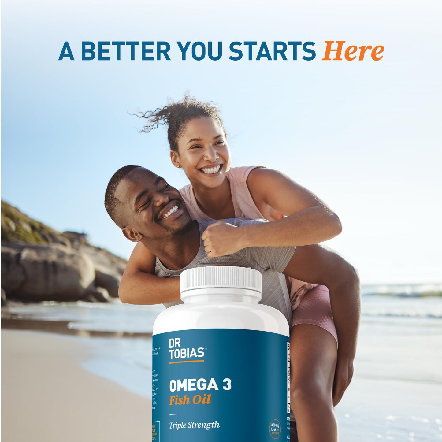 Dr. Tobias Omega 3 Fish Oil 2000mg Triple Strength – EPA 800mg DHA 600mg | 180 Softgels