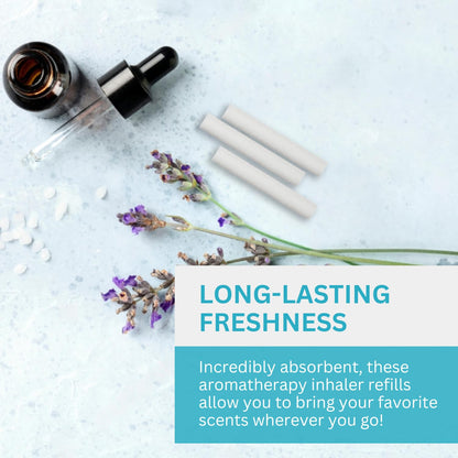 Wild Essentials 24 Pack Fiber Wick Inhaler Refills – 4 cm Blank Nasal Sticks for On-The-Go Aromatherapy