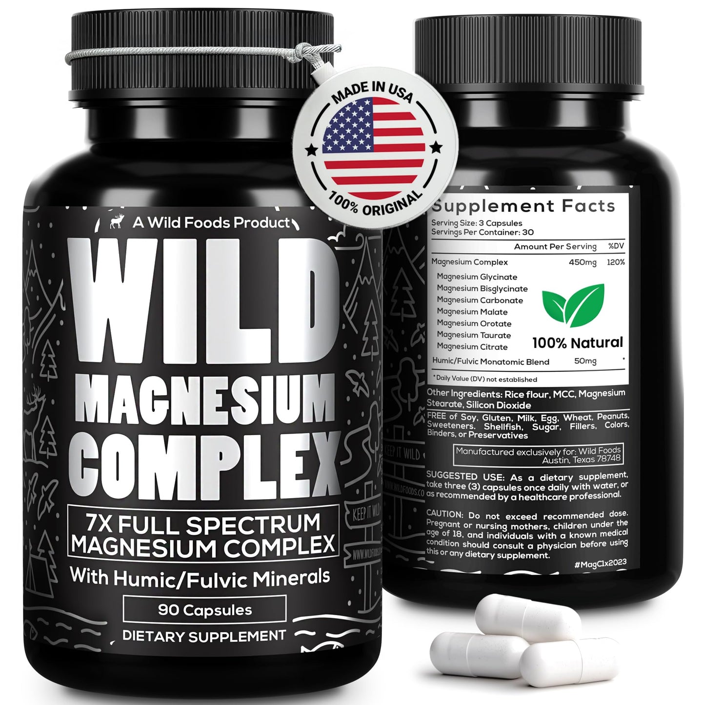Wild Foods Magnesium Complex 7x Forms - 90 Capsules
