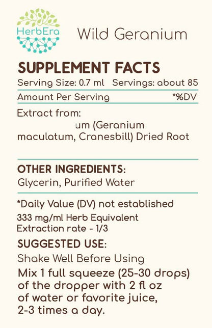 Wild Geranium B60 Alcohol-Free Tincture (2 oz) – Herbal Extract