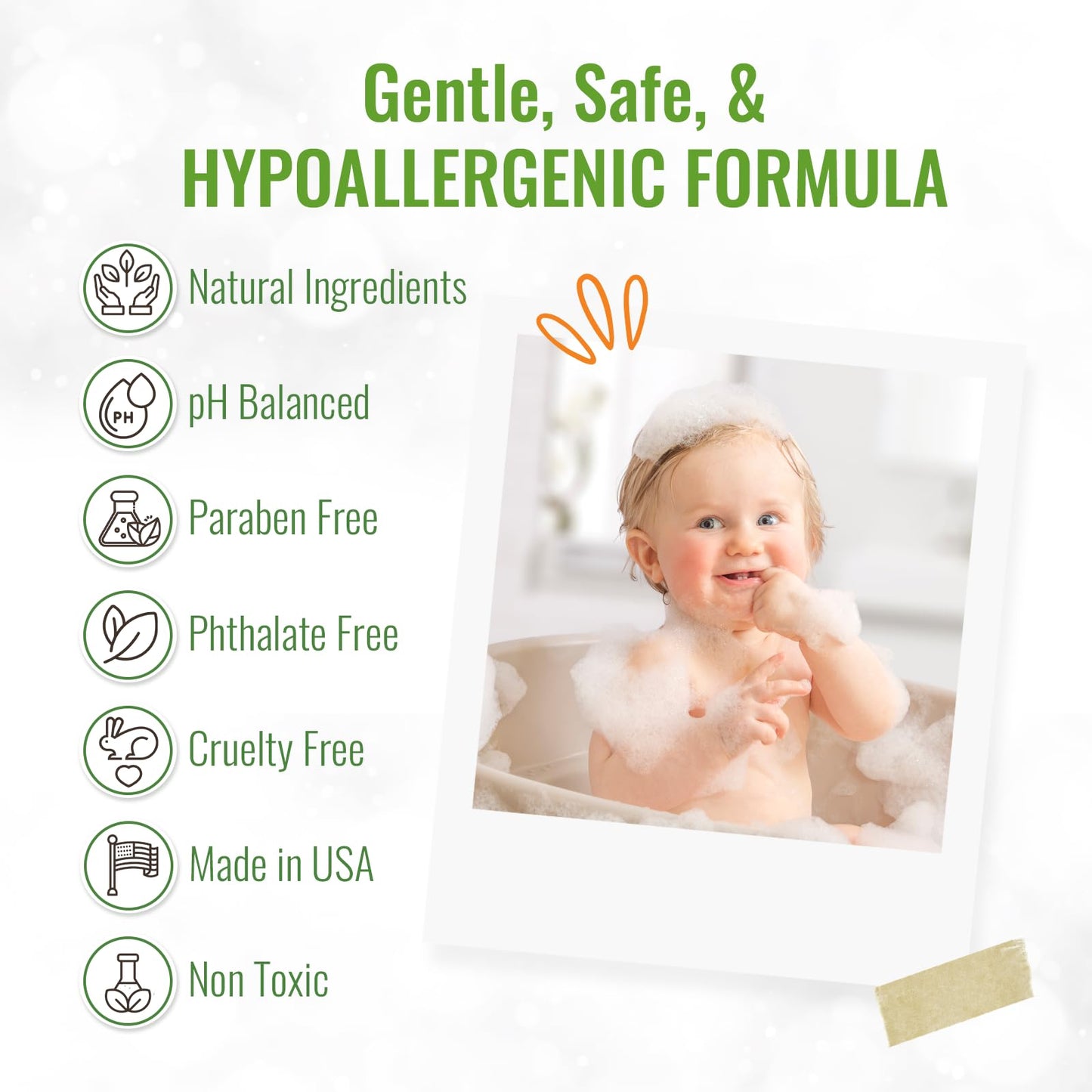 Wild Naturals Baby Eczema Shampoo & Body Wash – Gentle, Tear-Free & Hypoallergenic
