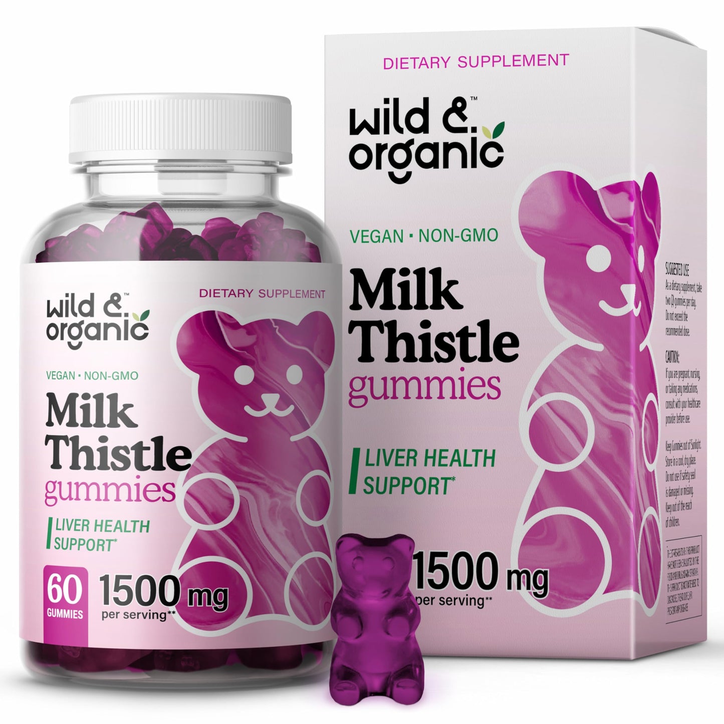 Wild & Organic Milk Thistle Gummies 1500mg | Liver Detox, Vegan & Non-GMO