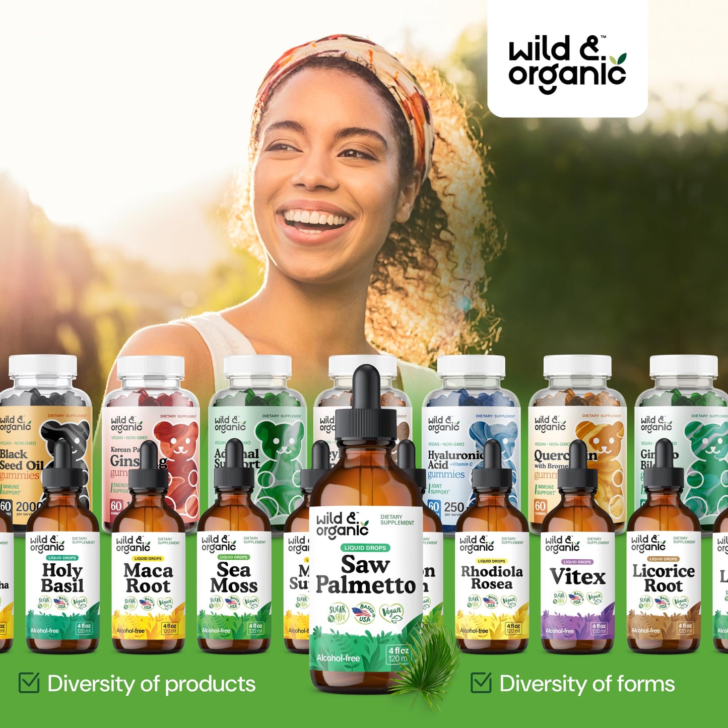 Wild & Organic Saw Palmetto Tincture - 4 fl oz | Vegan, Alcohol-Free, Sugar-Free Saw Palmetto Extract