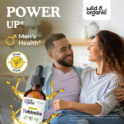 Wild & Organic Yohimbe Drops - 5 mg Yohimbine, Vegan & Alcohol-Free, 2 fl oz