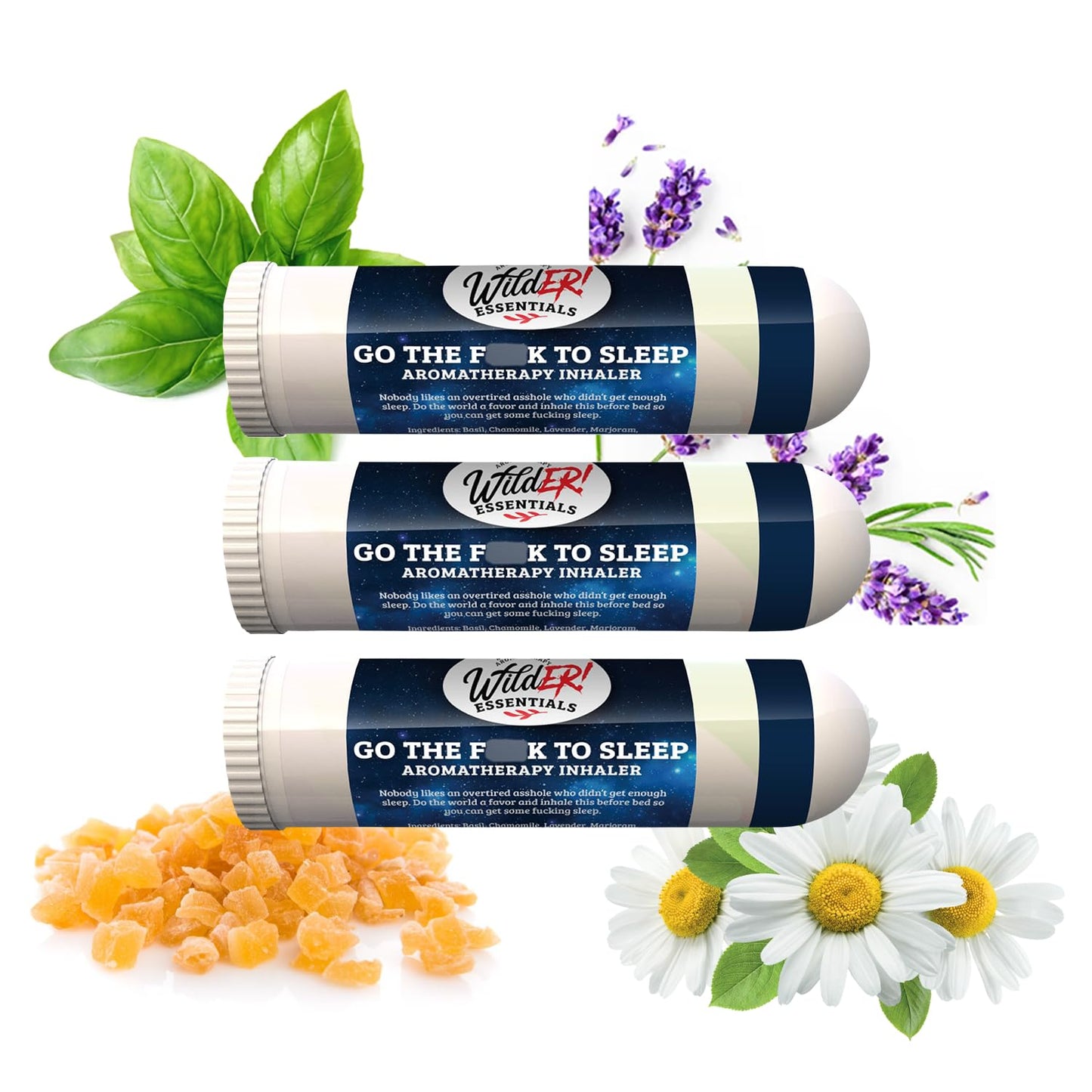 Wilder Essentials 3-Pack Go The F to Sleep Aromatherapy Inhalers – Sleep & Relaxation