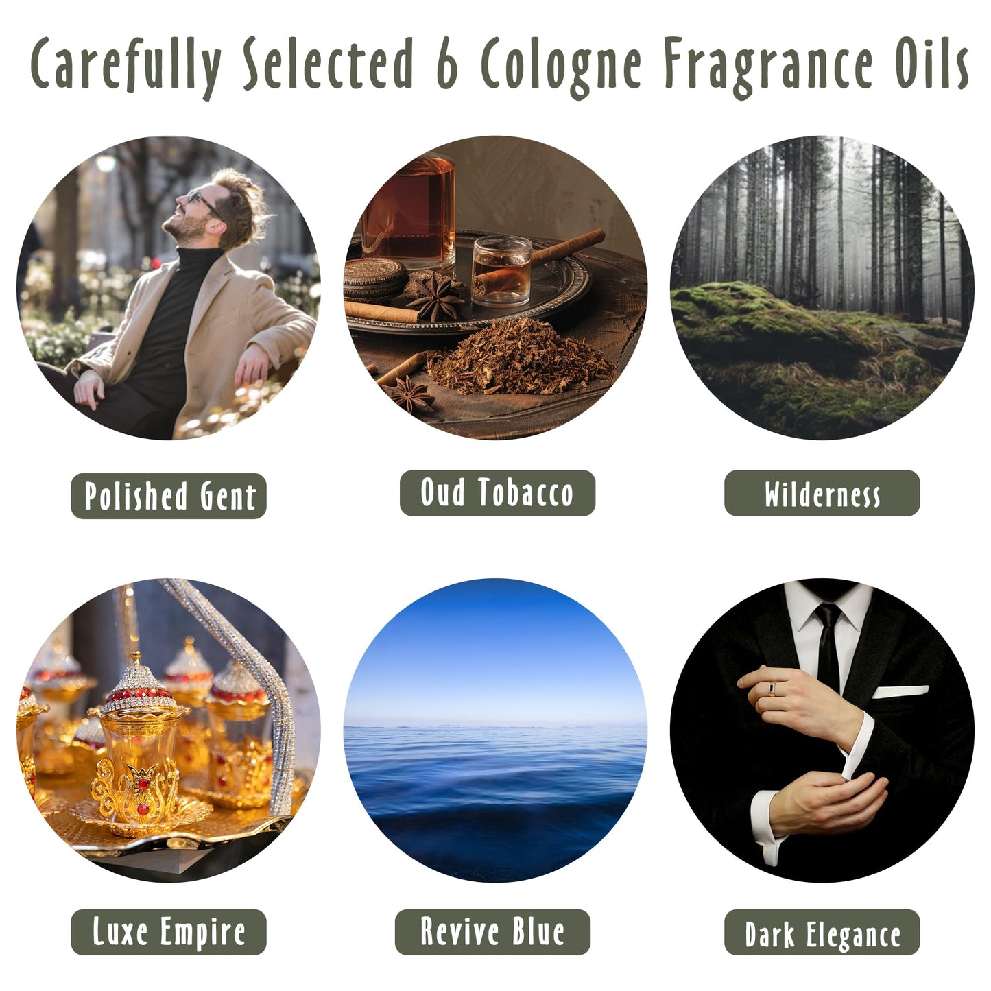 MitFlor Cologne Essential Oils Set – 6x10ml Diffuser Fragrance Oils Gift
