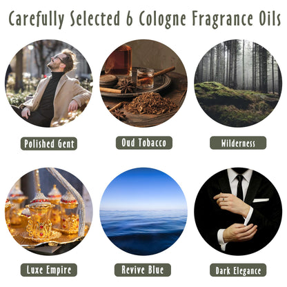 MitFlor Cologne Essential Oils Set – 6x10ml Diffuser Fragrance Oils Gift