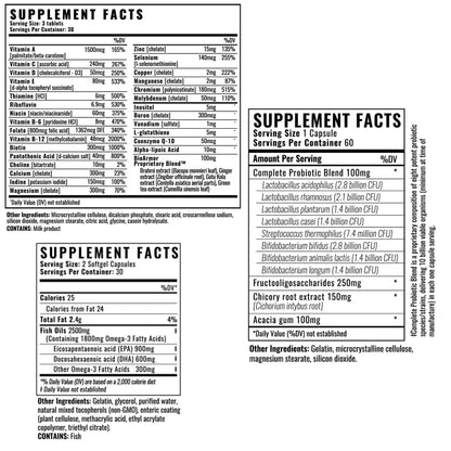 Wilderness Athlete The Good Stuff | Daily Vitamin Pack – Multivitamin for Women & Men | Probiotics, Omega-3, Zinc