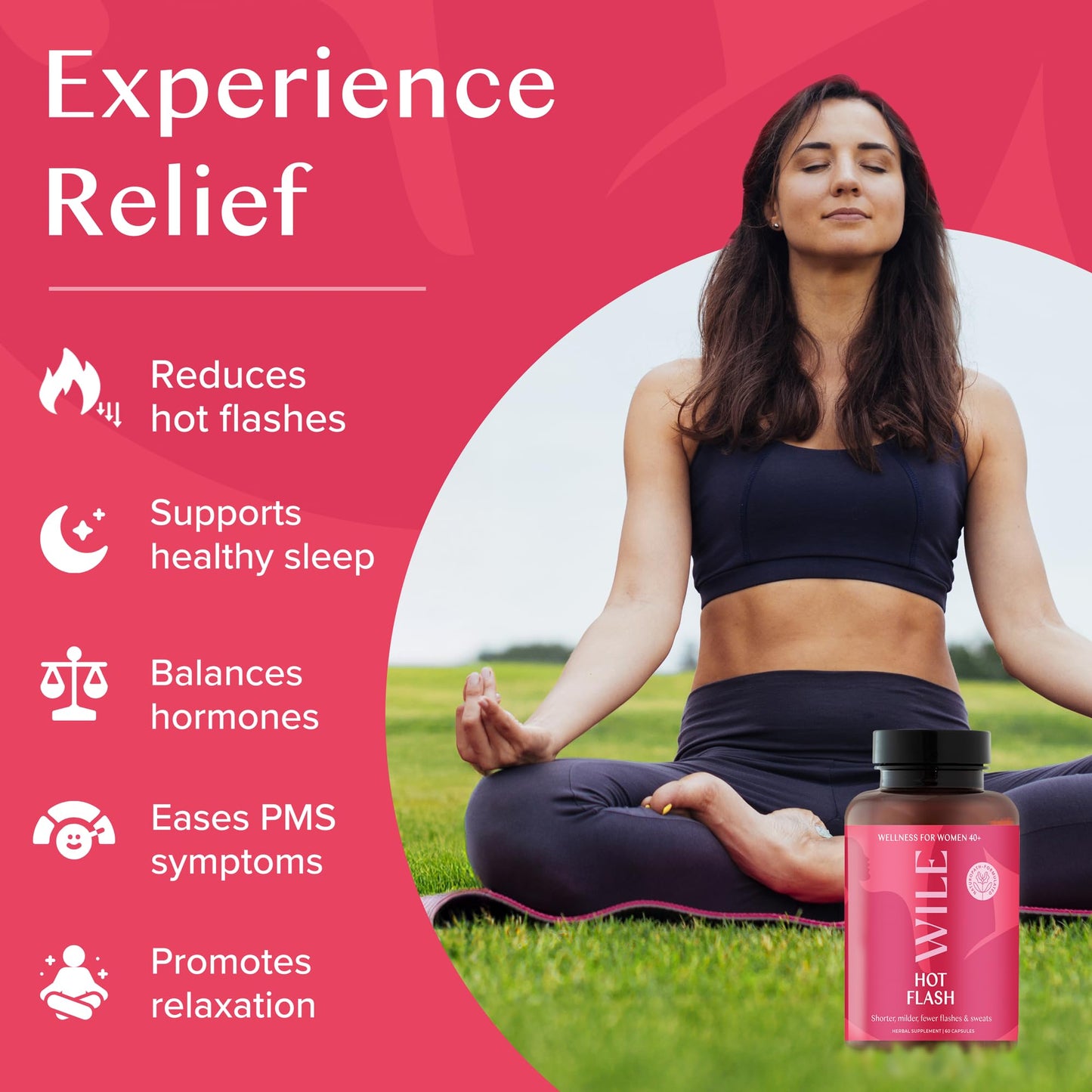 WILE Menopause & Perimenopause Supplements — Hot Flashes, Sleep Support, Kudzu Root