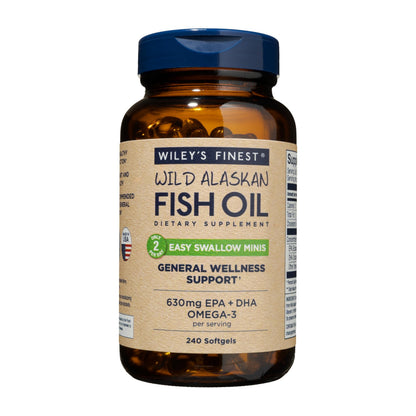 Wiley's Finest Easy Swallow Minis – Double-Strength Omega-3 630mg EPA/DHA