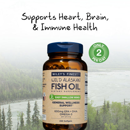 Wiley's Finest Easy Swallow Minis – Double-Strength Omega-3 630mg EPA/DHA