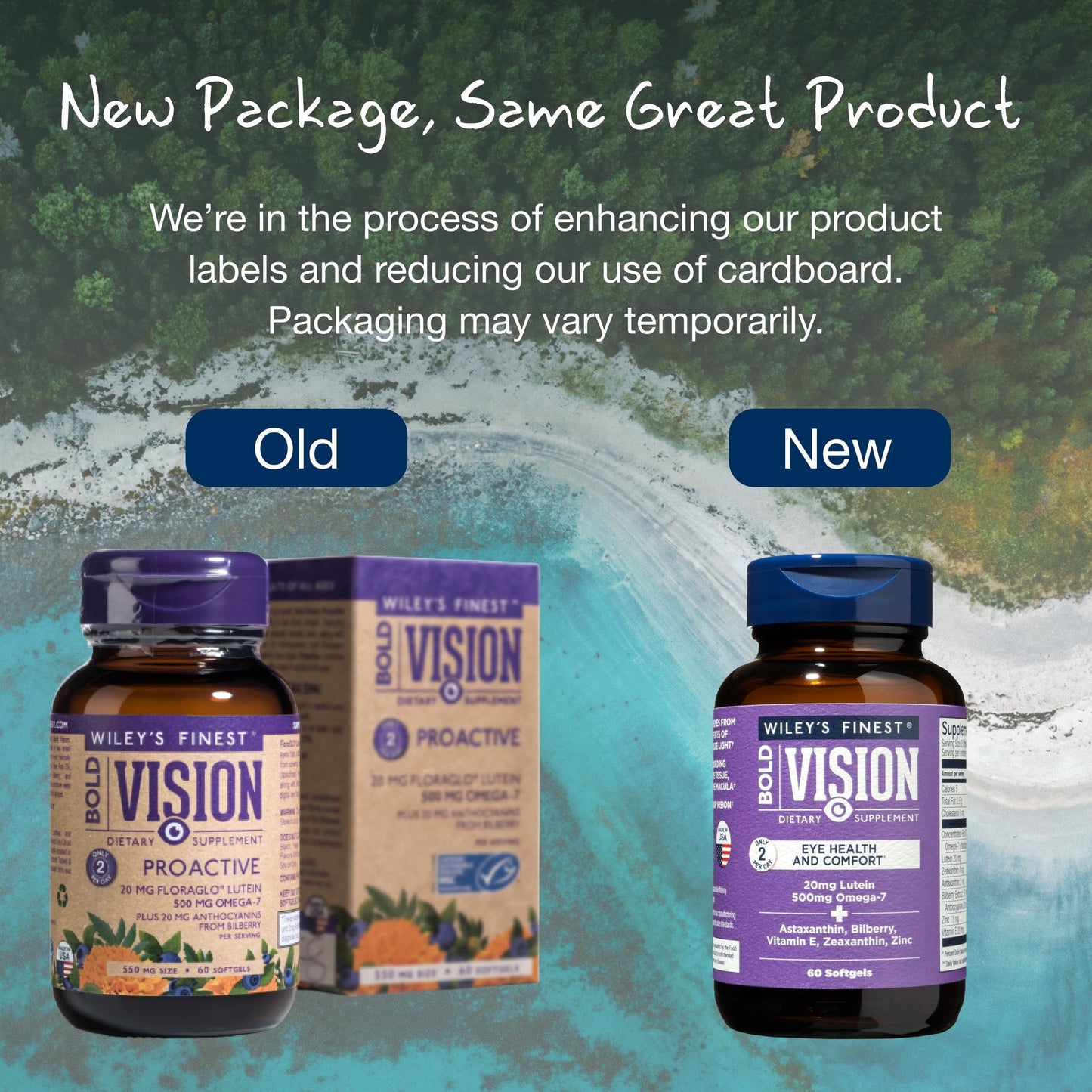 Wiley's Finest Bold Vision: Wild Alaskan Fish Oil for Eye Health with Lutein, Zeaxanthin, Zinc & Vitamin E - 60 Softgels