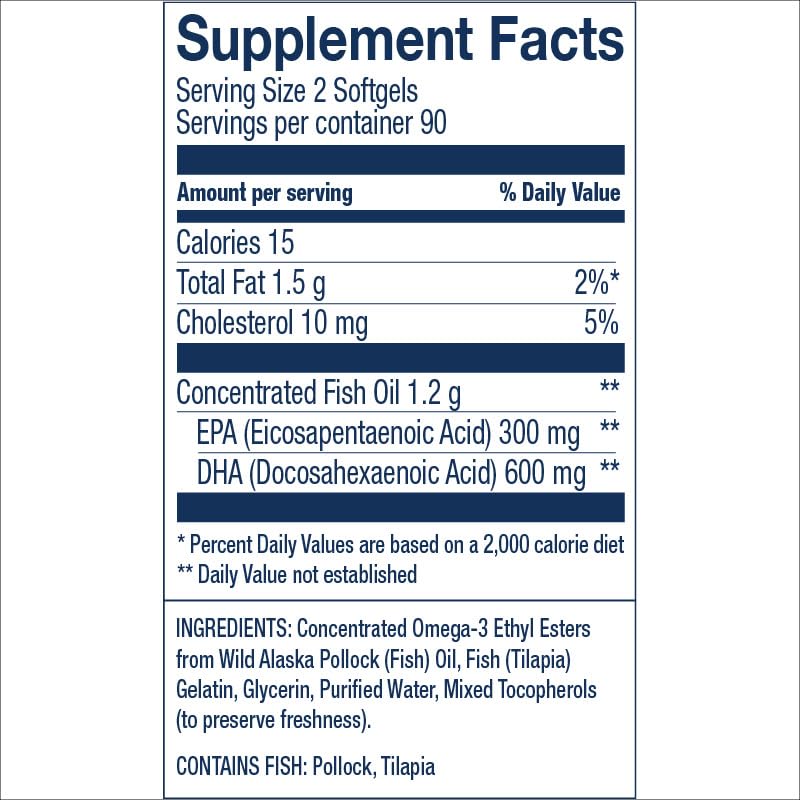 Wiley's Finest Peak DHA | Wild Alaskan Fish Oil 900mg EPA/DHA | 180 Softgels