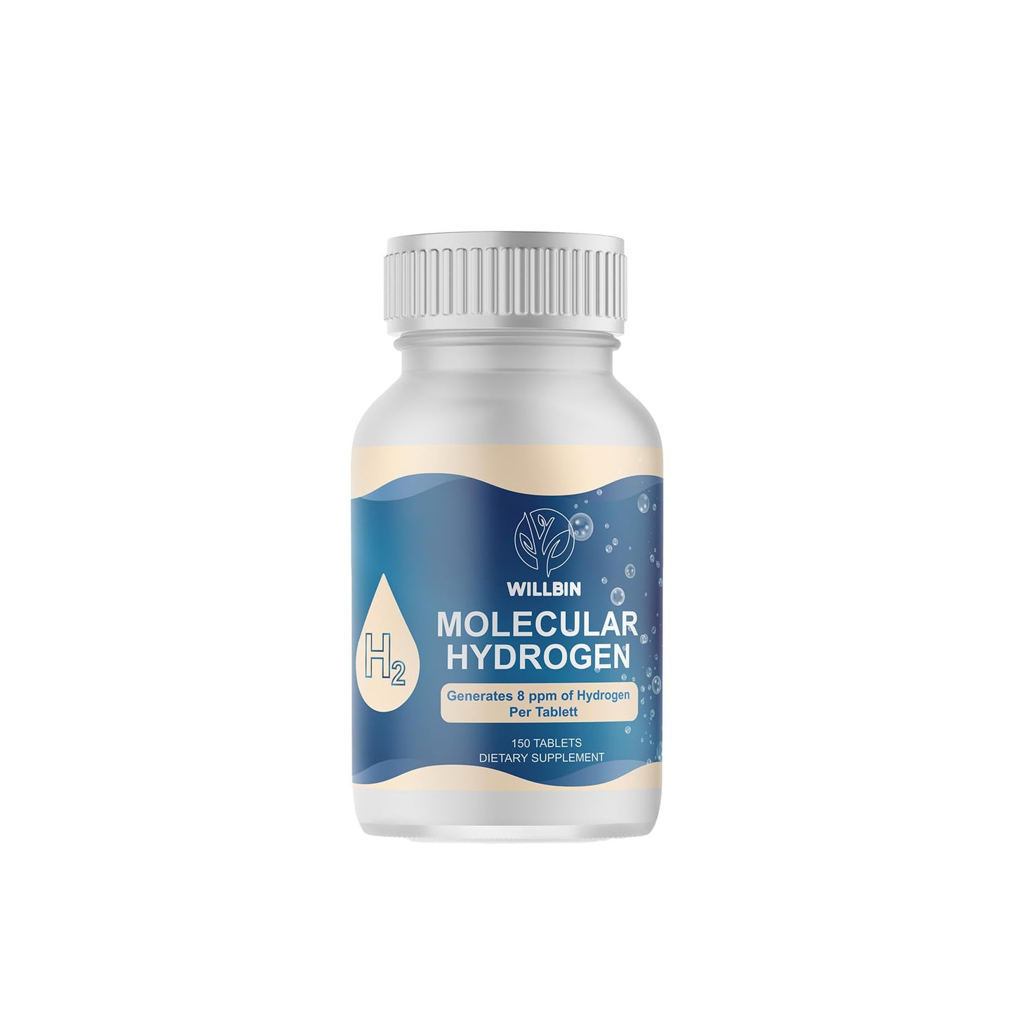 Willbin 150ct Hydrogen Water Tablets - 8ppm Fast-Dissolving, Vegan & Non-GMO