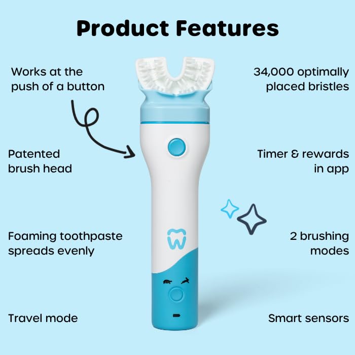 Willo BrushBot Kids U-Shaped Toothbrush – Rechargeable Smart Toothbrush with App