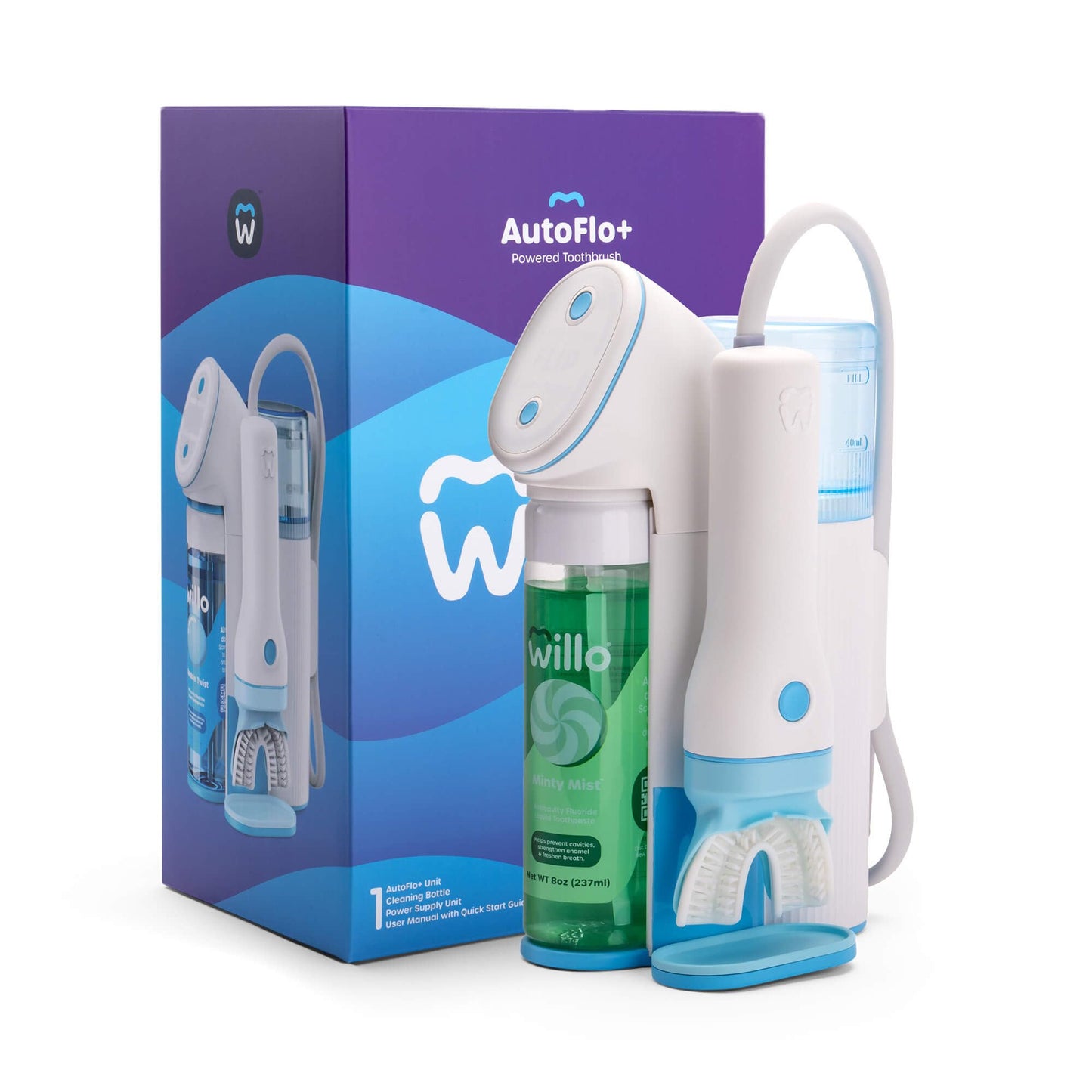 Willo Fully Automatic Kids U-Shaped Toothbrush – Minty Mist (12+), 2 Timers