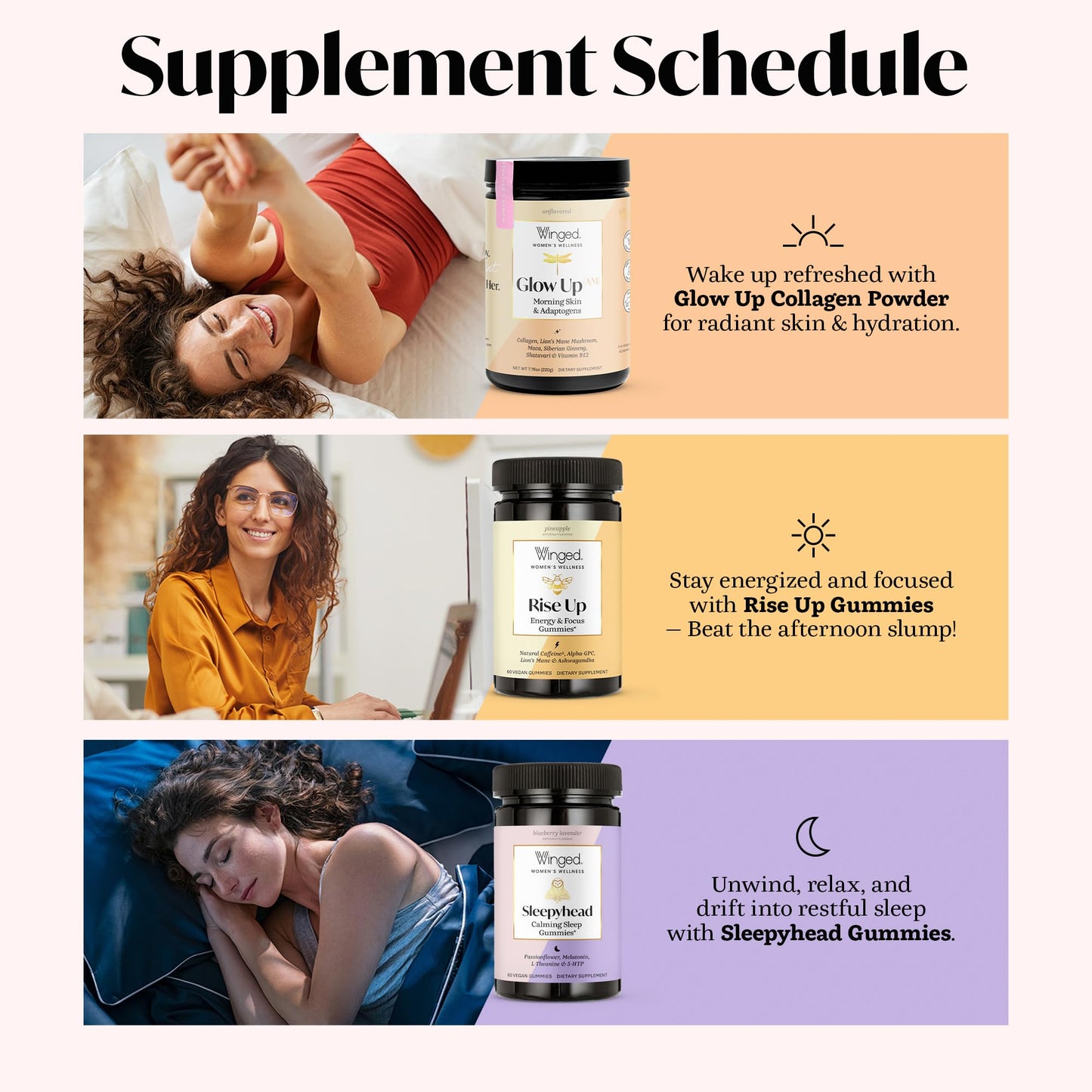 Winged Wellness Glow Up – Collagen Powder for Women | Hair, Skin & Nails