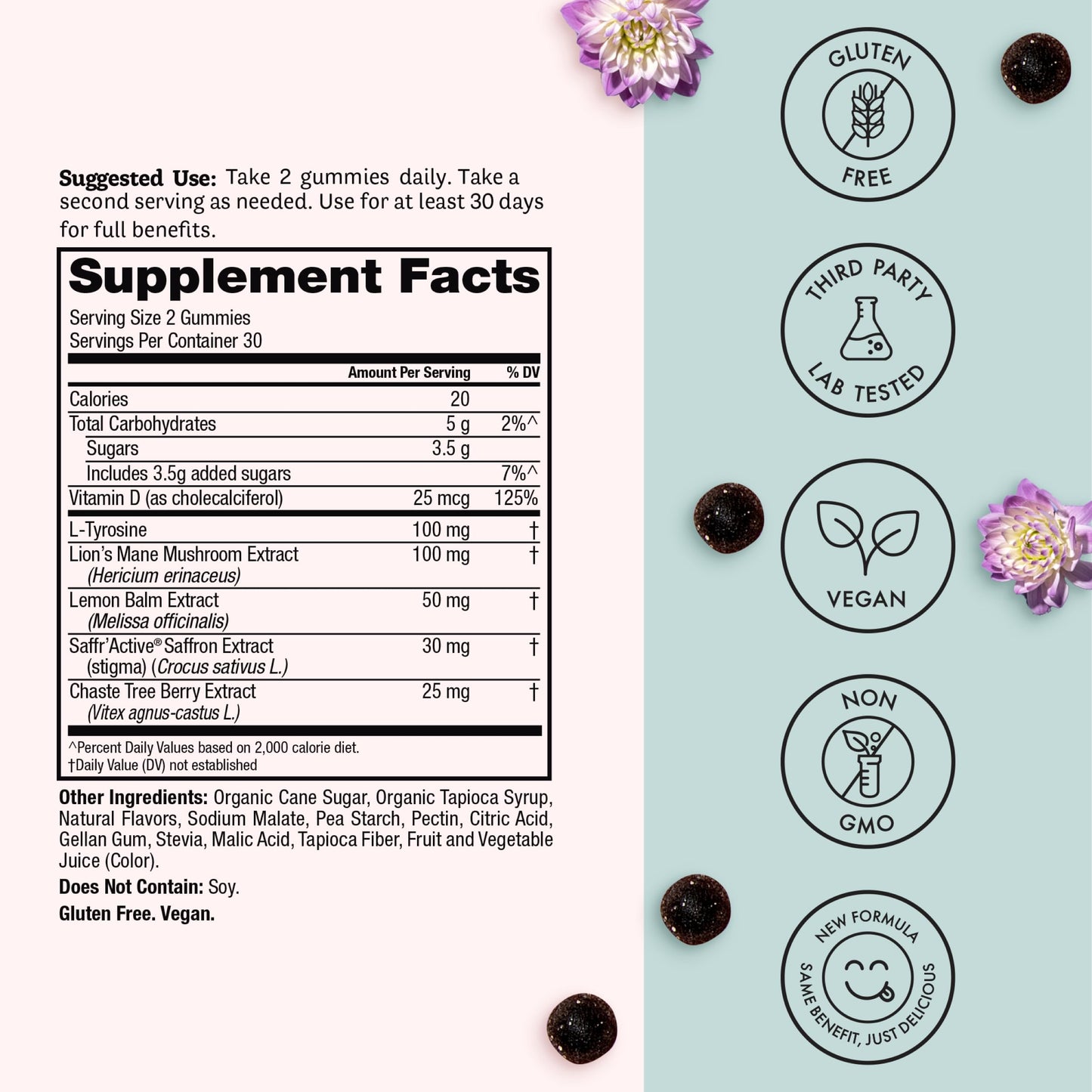 Winged Wellness Happy Her Mood Gummies - Vegan Mood Support for Women
