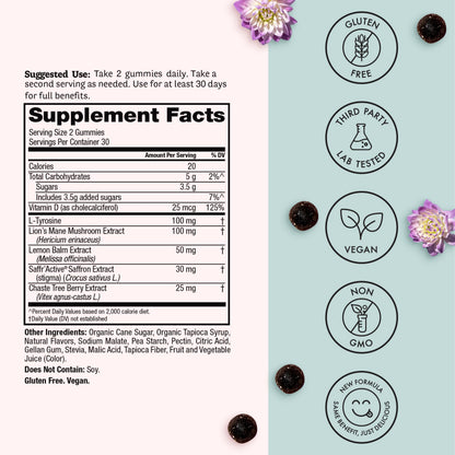 Winged Wellness Happy Her Mood Gummies - Vegan Mood Support for Women