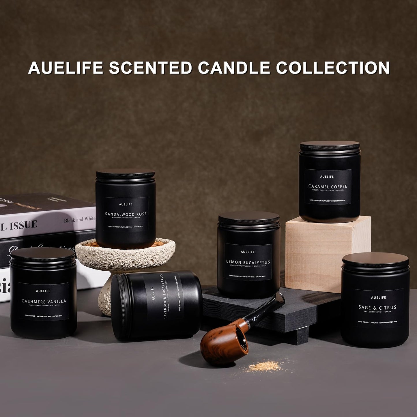 Winter Candle Gift Set for Men – 4 Soy Candles – Masculine Scents