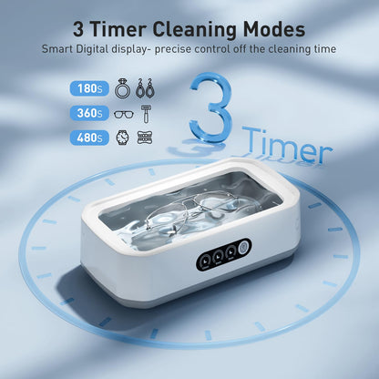 WINTERCRUSH Ultrasonic Cleaner 650ml for Dentures, Retainers & Eyewear | 3 Timer Settings