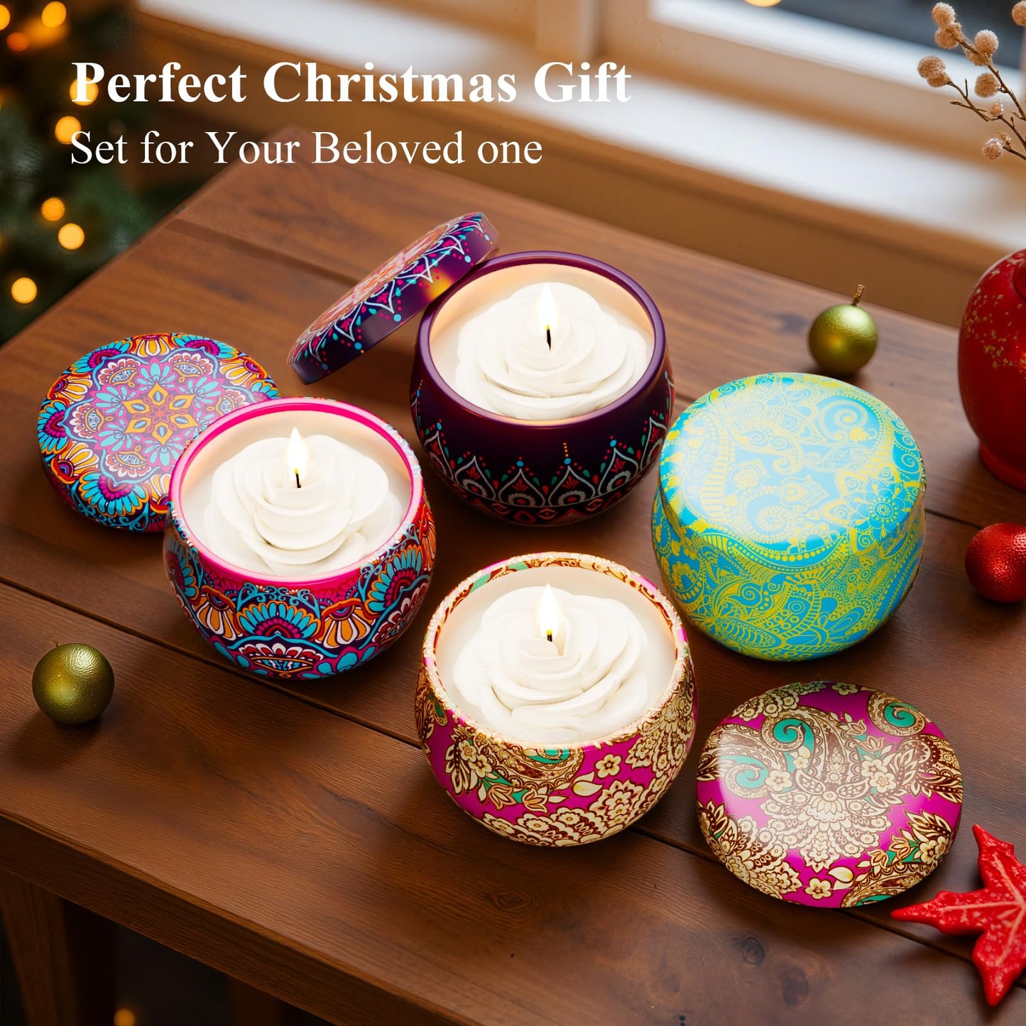 WINTERCRUSH 4-Pack Scented Candles Gift Set – Christmas Home Fragrance