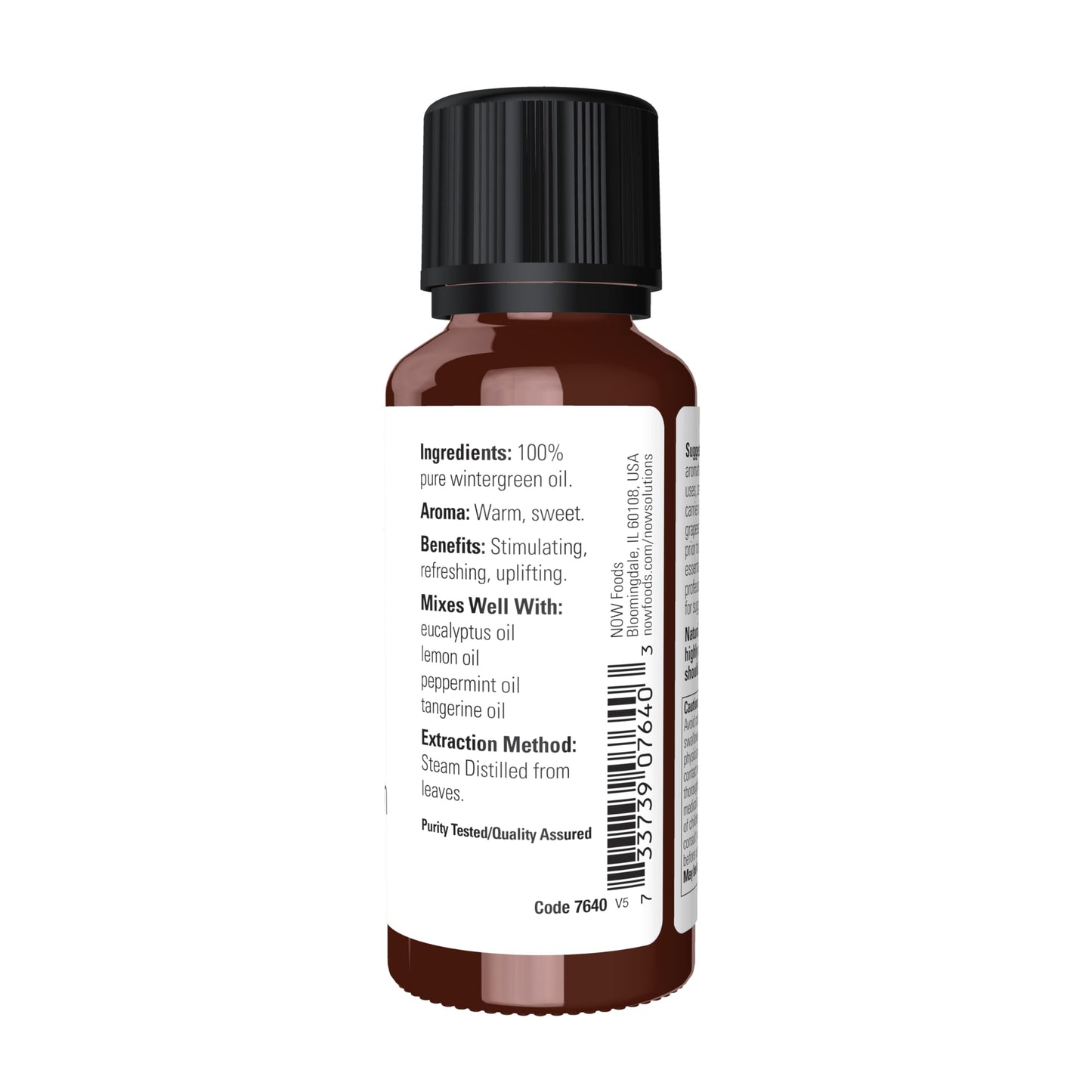 NOW Foods Wintergreen Oil 1 oz - 100% Pure, Steam Distilled, Vegan