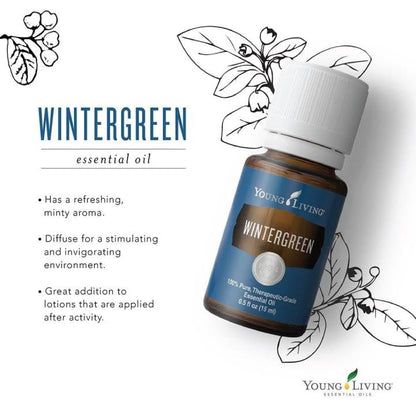 Wintergreen Pure Essential Oil 15ml – Young Living | Soothing Massage Oil | Minty Aroma