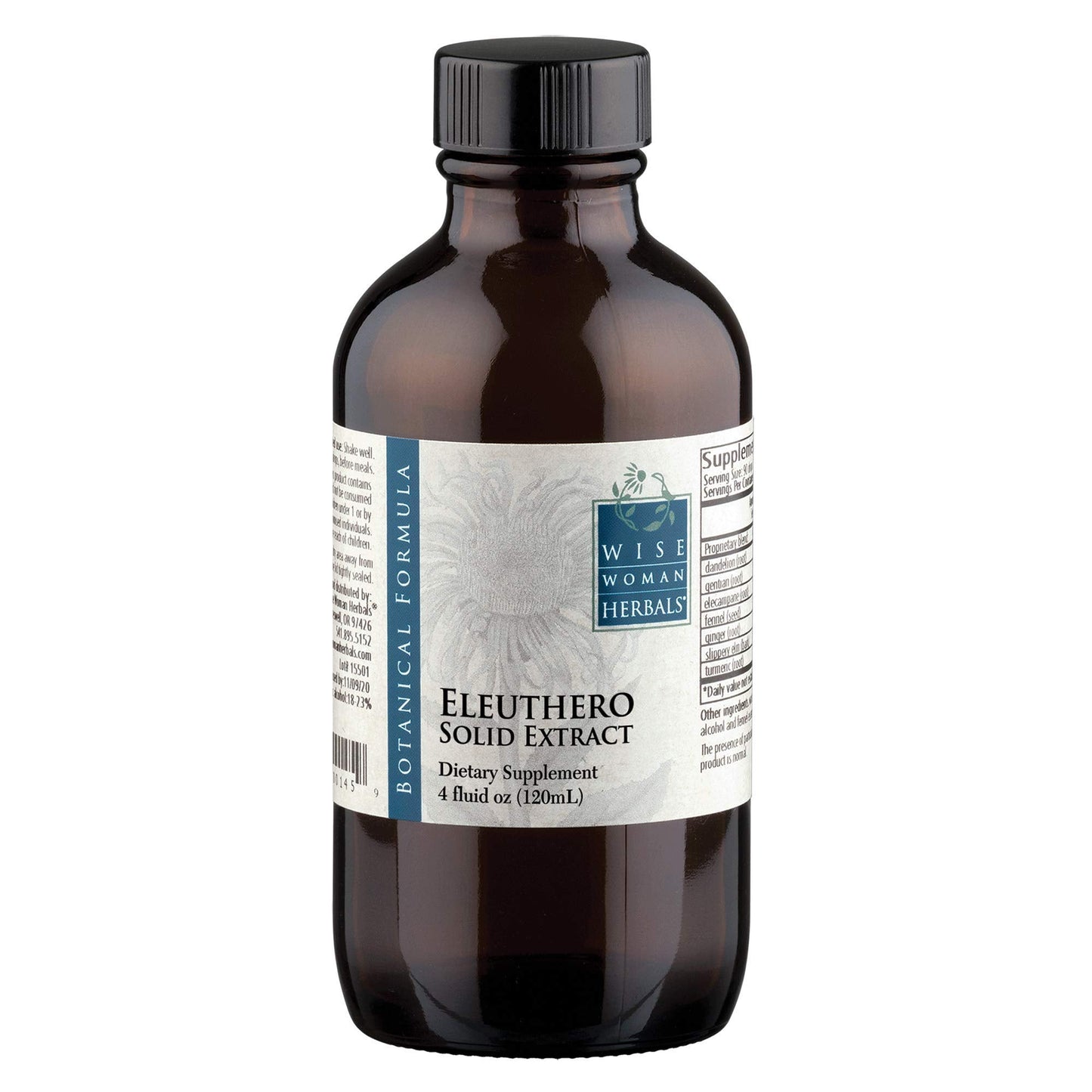 Wise Woman Herbals Eleuthero Root Solid Extract 4:1 – Alcohol-Free Adrenal & Stress Support, Energy & Immunity, 4 Fl Oz