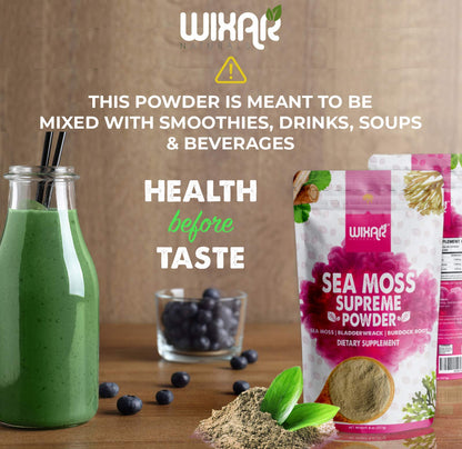 Wixar Wildcrafted Sea Moss Powder - 8oz (Irish Sea Moss + Bladderwrack)