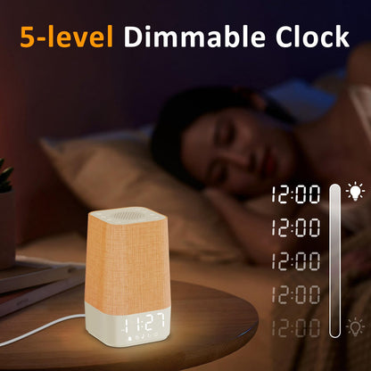 Wkzay White Noise Sound Machine — 30 Soothing Sounds, Sunrise Alarm Clock, Gentle Wake & Night Light