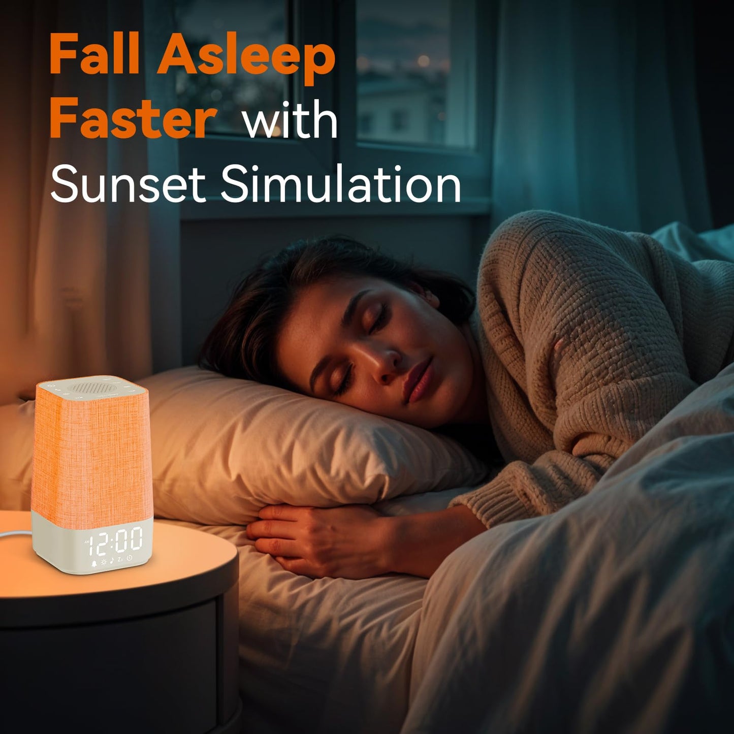 Wkzay White Noise Sound Machine — 30 Soothing Sounds, Sunrise Alarm Clock, Gentle Wake & Night Light