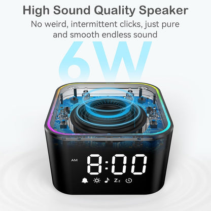 Wkzay Sound Machine with Alarm Clock — 30 Non-Looping Sleep Sounds, Adjustable Volume, Night Light, Memory & Sleep Timer (Black)