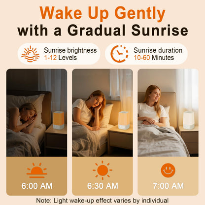 Wkzay White Noise Sound Machine — 30 Soothing Sounds, Sunrise Alarm Clock, Gentle Wake & Night Light