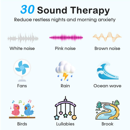 Wkzay White Noise Sound Machine | 30 Non-Looping Sleep Sounds, Night Light & Timer for Adults