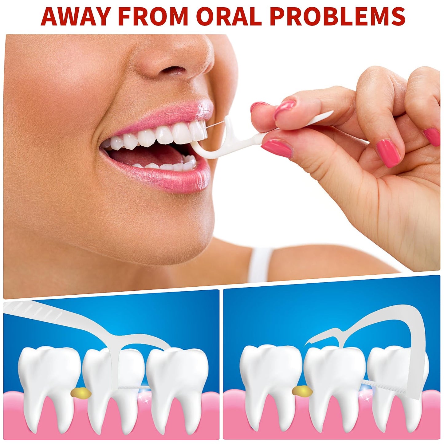 WLLHYF Portable Dental Floss Case – Refillable Travel Flosser (Pink)