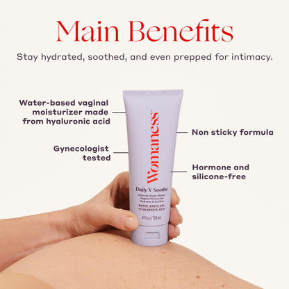 Womaness Daily V Soothe External Gel Moisturizer – Hyaluronic Acid Vaginal Moisturizer (4oz) | Silicone-Free