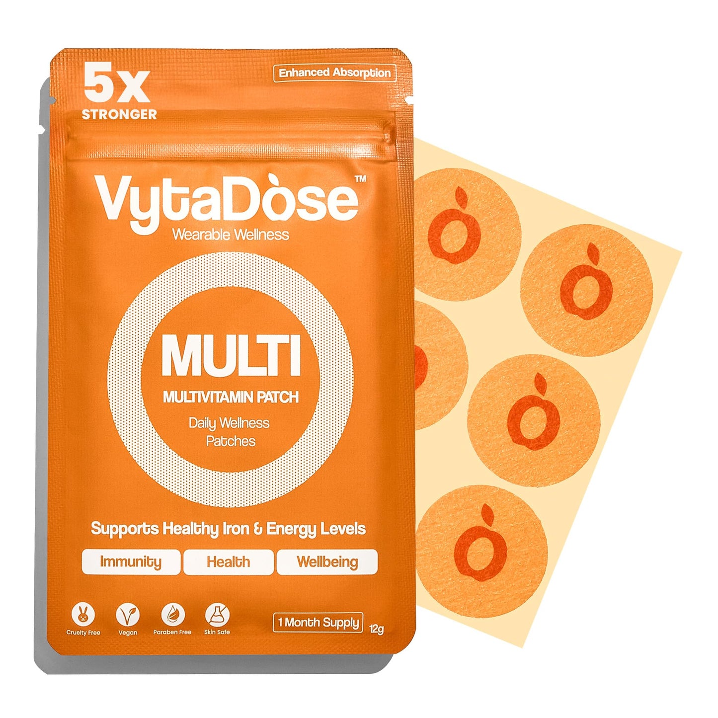 Multivitamin Patches for Women – Iron, Biotin & 26 Vitamins | 8-12h Time-Release