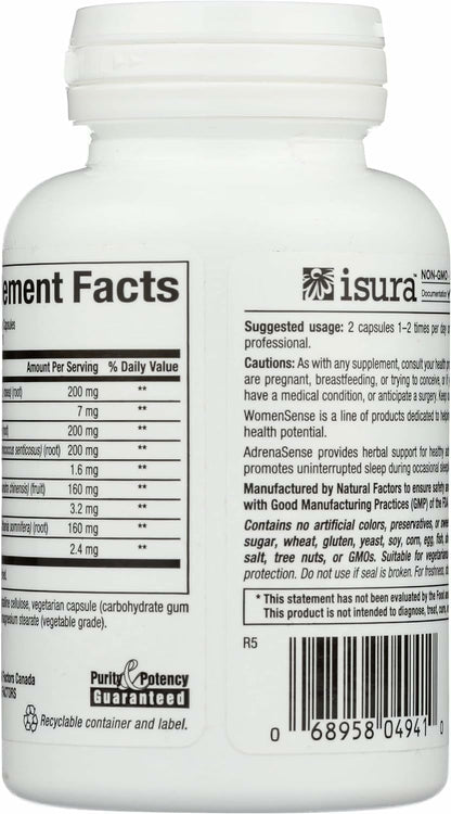 WomenSense AdrenaSense by Natural Factors - Adrenal Support & Stress Relief, 60 Capsules