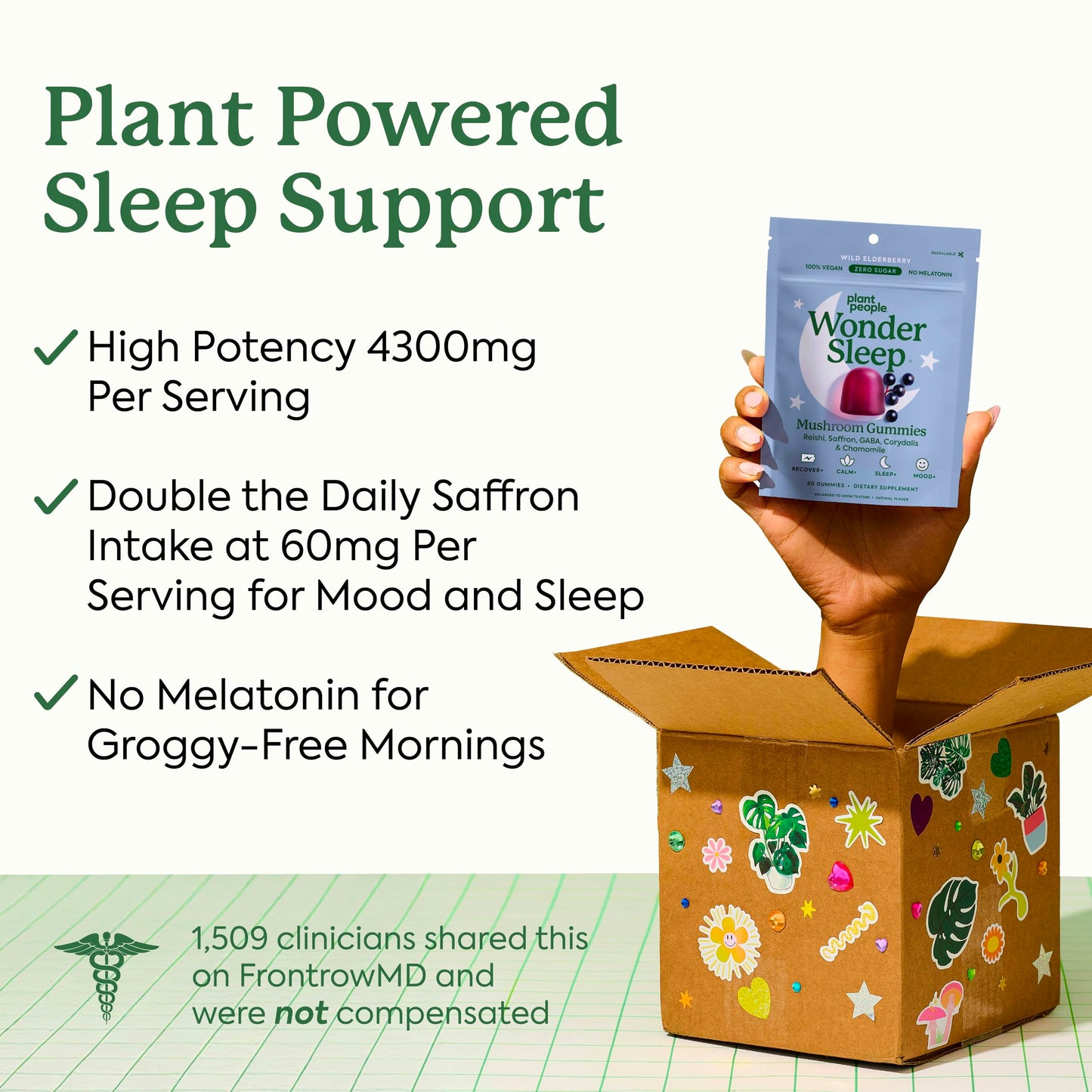 WonderSleep Mushroom Gummies for Sleep & Relaxation – Reishi & Elderberry (60 Count)