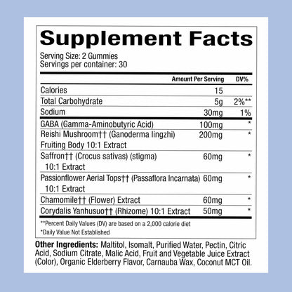 WonderSleep Mushroom Gummies for Sleep & Relaxation – Reishi & Elderberry (60 Count)