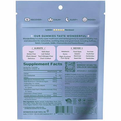 WonderSleep Mushroom Gummies for Sleep & Relaxation – Reishi & Elderberry (60 Count)