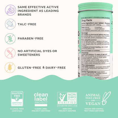Wonderbelly Antacid Watermelon Mint – 1000 mg Calcium Carbonate Chewables