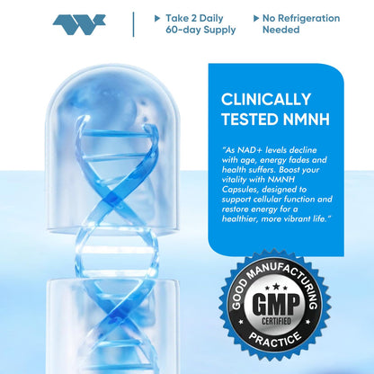WONERPRO NMNH - 1000mg NMNH NAD+ Booster Supplement | 120 Capsules for Anti-Aging, Energy & Focus